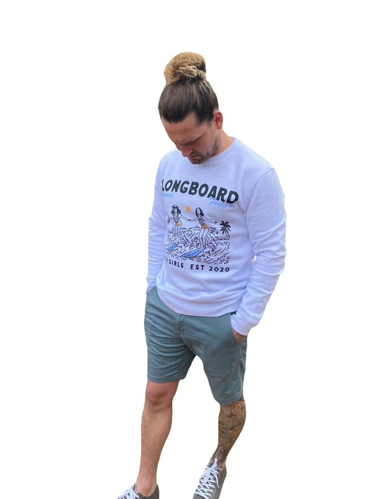 Longboard white sweaters